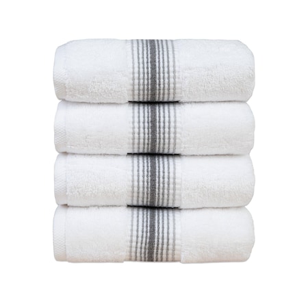 Arkwright Home Aston & Arden Turkish Striped Hand Towel 18x32 Pewter (4pk) HT-STT-1832-5.4-PTR